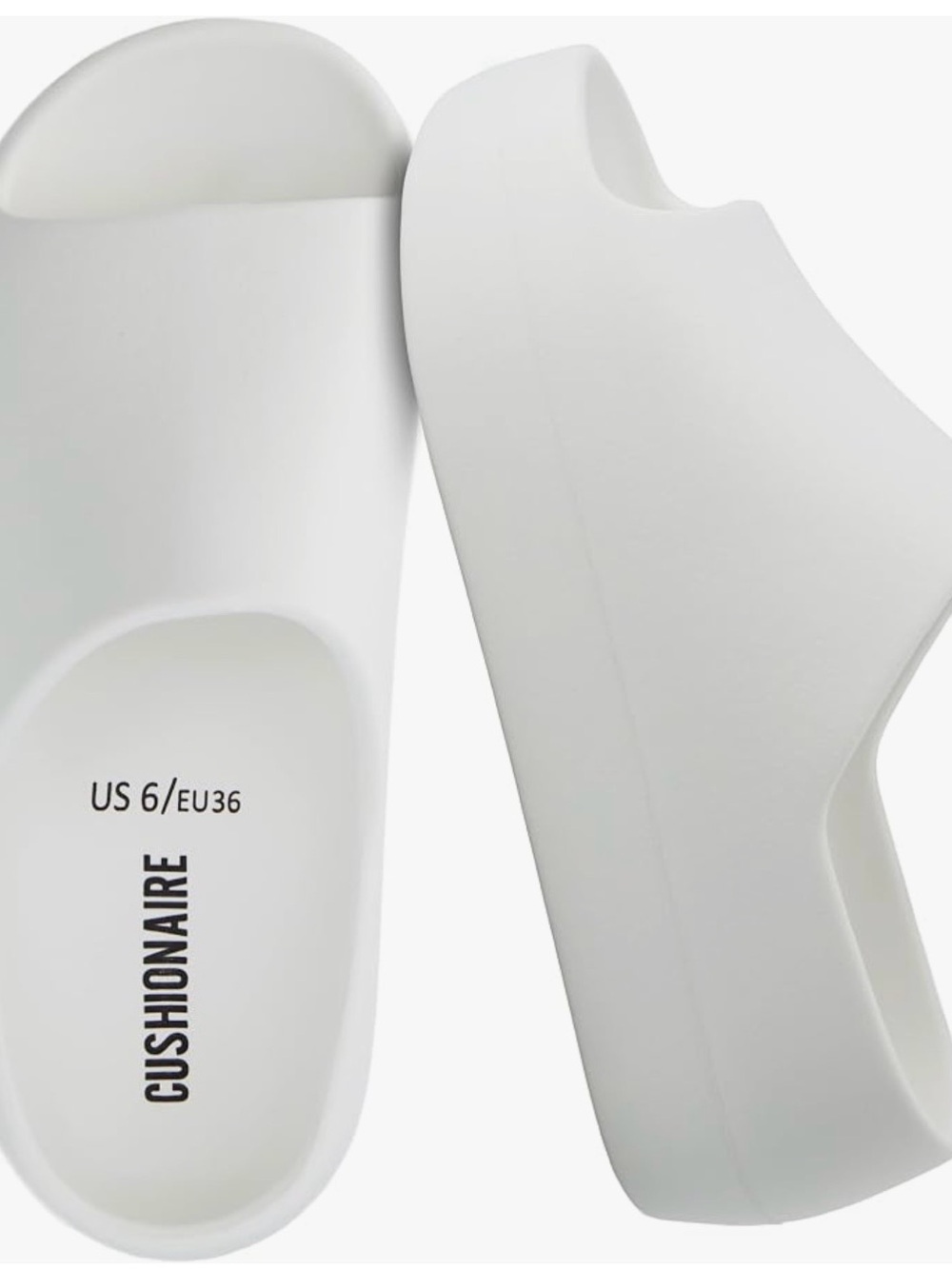 Cushionaire Harrison White Slide Sandals for Women